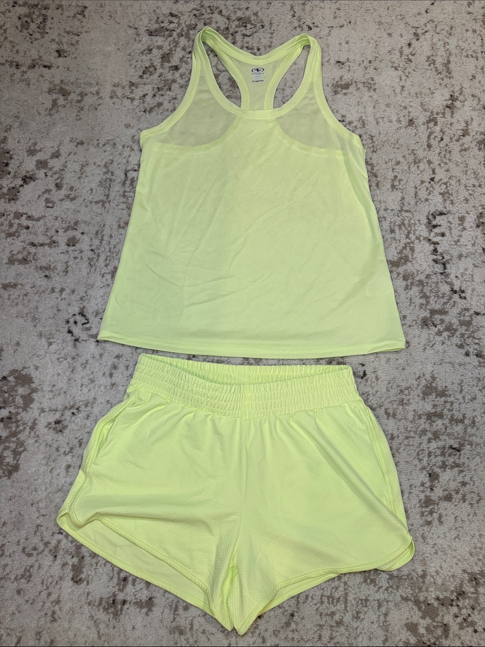 Activewear Set Neon Yellow Racerback Tank & Short Set